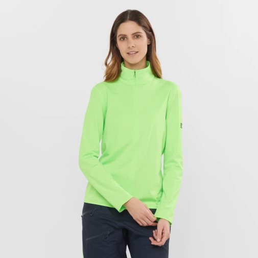 Green Salomon Essential Lightwarm Half Zip Women's Jackets | IE AS9078